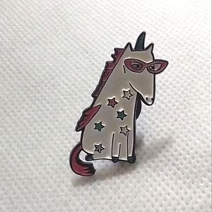 🧁 3/$30 Starry Nerdy Unicorn Enamel Pin NEW